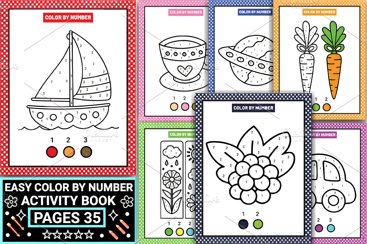 Color by Number Coloring Activity, a Decorative Illustration by Ink Gallery