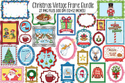 Christmas Vintage Frame Bundle, an Illustration by SinaCreation (Thumbnail 1 of 7)