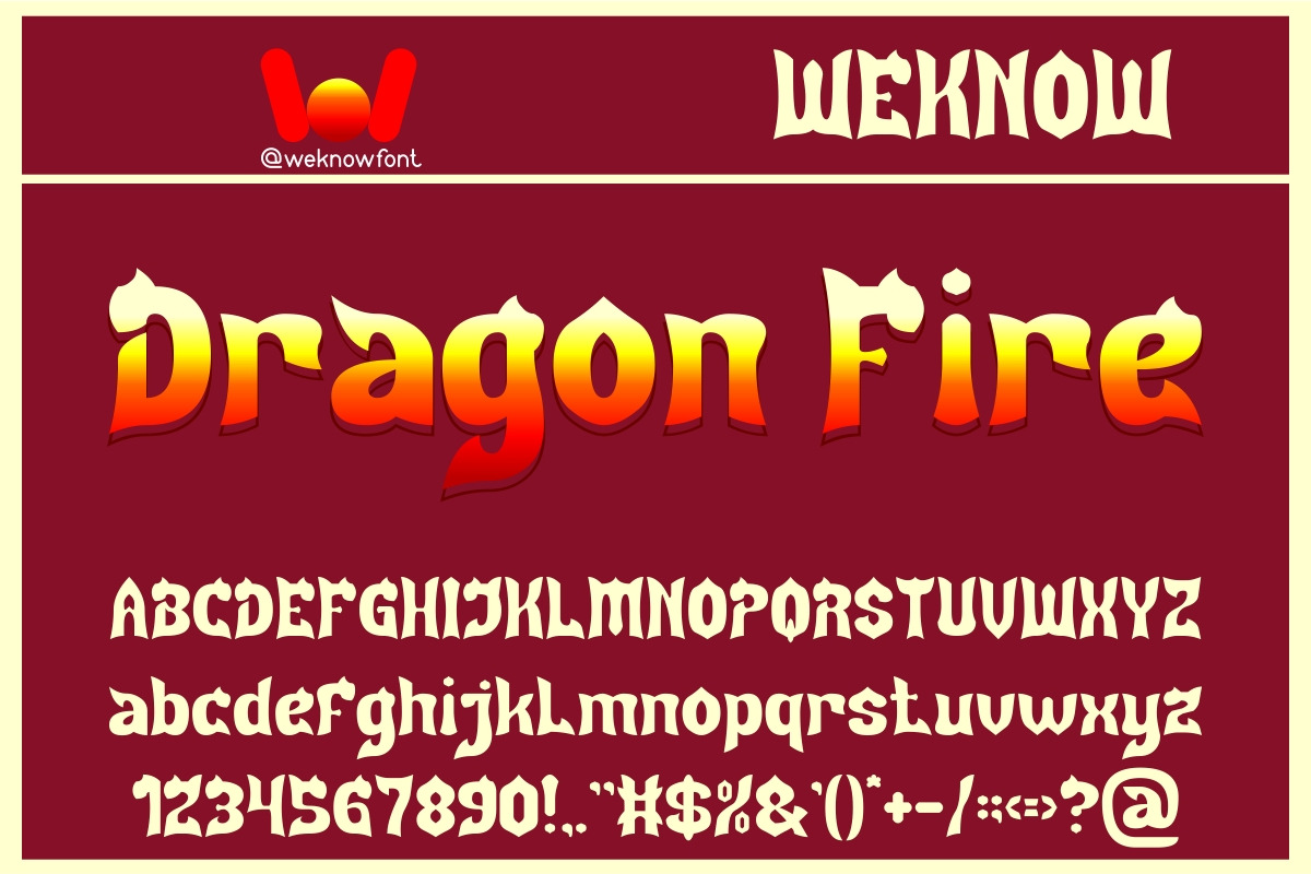 Dragon Fire font, a Font by weknow (Photo 1 of 5)