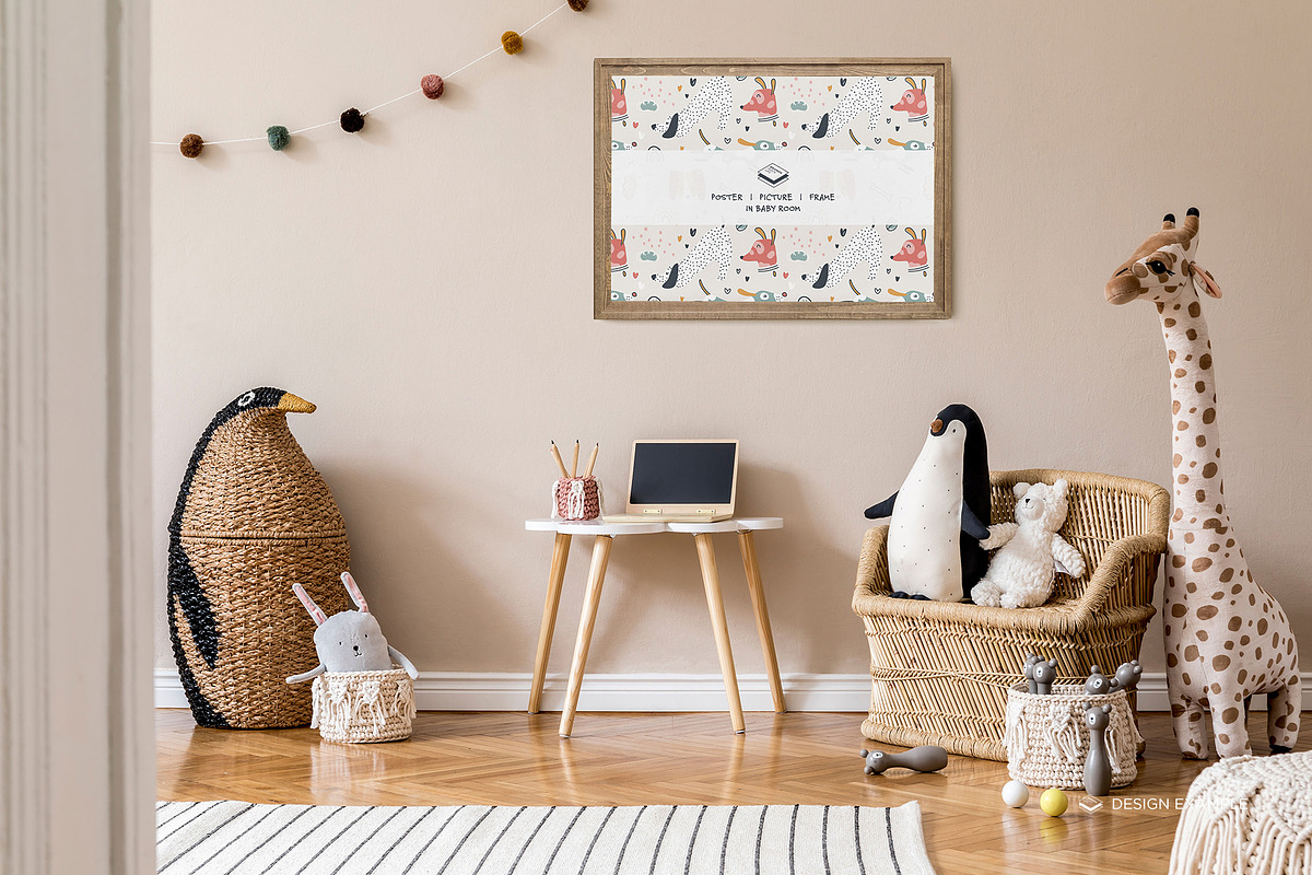 Landscape Frame in Baby Room Mock-up, a Print Template by Branda Keeps (Photo 11 of 30)