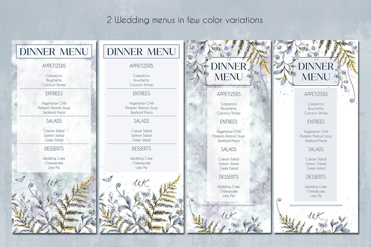 Floral wedding cards set, an Invitation Template by Anastasia Koba (Photo 3 of 8)