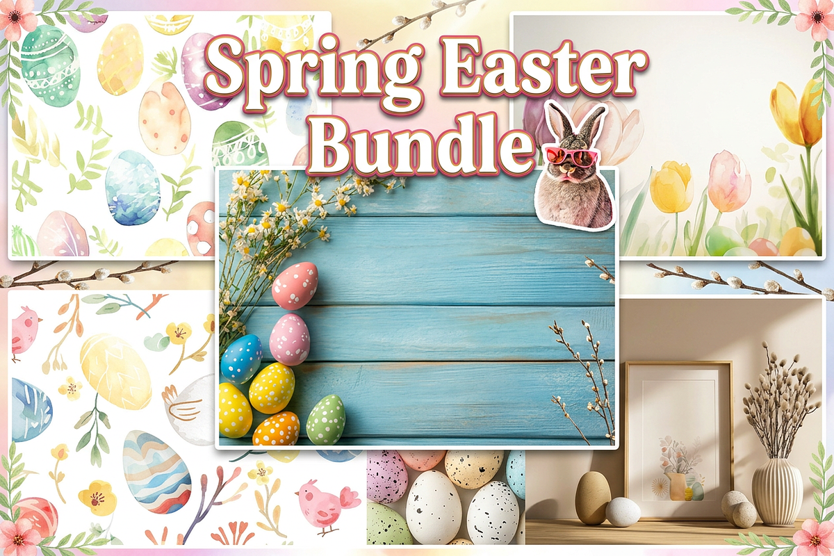 Happy Easter Digital Bundle, a Graphic by VetalStock (Photo 1 of 3)