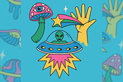 Groovy 70s Psychedelic Clipart, an Object Graphic by Bromz Studio (Thumbnail 3 of 5)