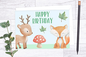 Woodland Animal Watercolor Designs