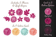 Bohemian Dahlias Clipart & Vectors, an Illustration by Amanda Ilkov (Thumbnail 3 of 4)