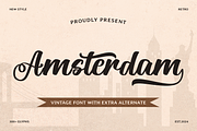 Amsterdam, a Handwritten Font by Mozatype (Thumbnail 1 of 10)