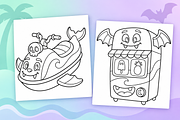 Spooky Summer Coloring Pages Vol. 3, a Seasonal Illustration by Inkivelle Studio (Thumbnail 2 of 3)