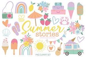 Summer Stories Clipart & Paper Set