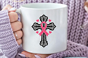 Pink Ribbon Cross PNG File, an Illustration by Black Bird Studio (Thumbnail 3 of 4)