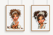 Watercolor Summer Girls Clipart, an Illustration by Libby Wishes (Thumbnail 3 of 7)