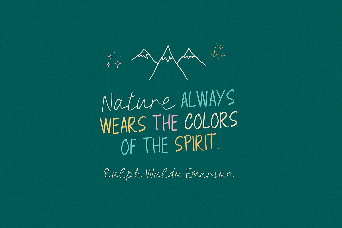 Golden Clouds Font Duo & Doodles, a Script Font by Anastasia Cuza (Photo 6 of 12)