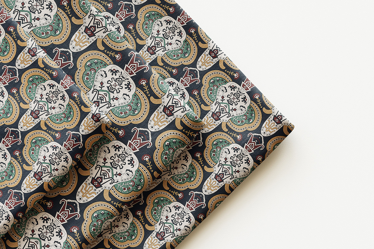 Ethnic Elephant Patchwork Pattern, a Pattern Graphic by StudioGlouna (Photo 8 of 9)