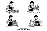 Activity of a man making spaghetti, a Person Illustration by Vectorlina (Thumbnail 3 of 3)