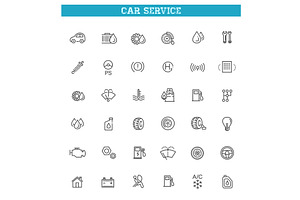 Auto repair service vector symbols, a Transportation Illustration by Tettygreen