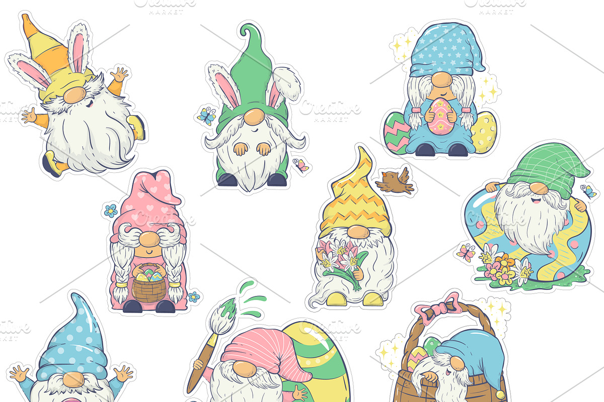 74 Gnomes Stickers and Clip art, a Person Illustration by Boo Guevara Shop (Photo 6 of 14)
