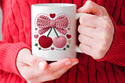 Crochet Valentines Day Cherry PNG, an Illustration by CraftArtStudio (Thumbnail 2 of 4)