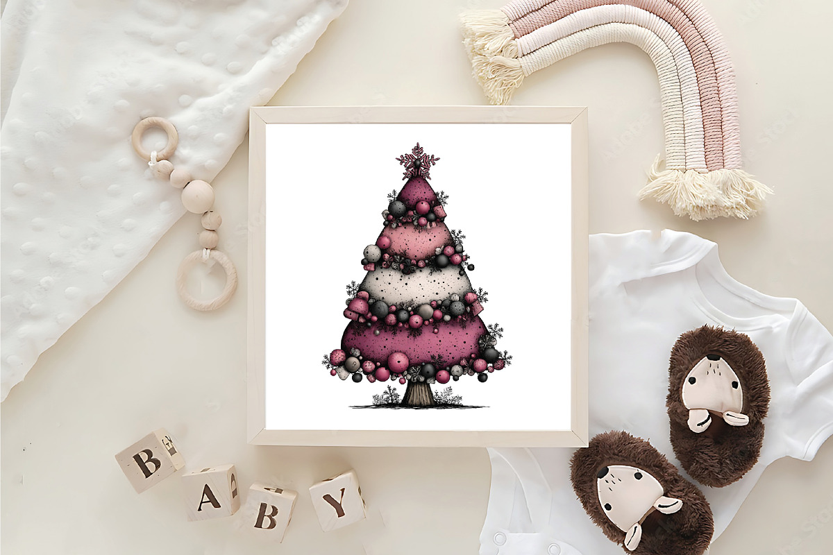 Whimsical Christmas Tree Clipart, an Illustration by CraftArtStudio (Photo 6 of 6)