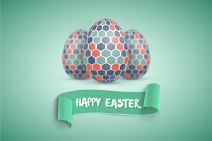 Realistic Vector Easter Egg Set