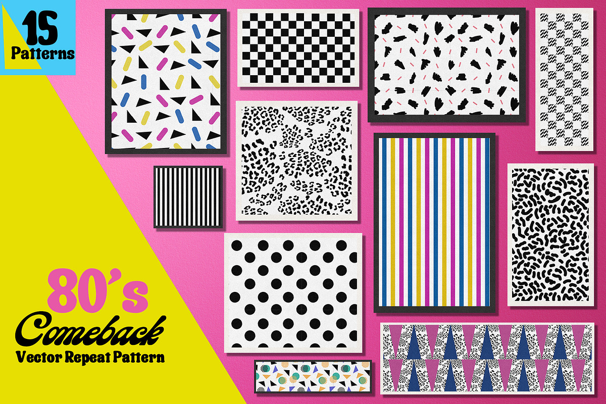 80s Comeback Vector Repeat Pattern, a Pattern Graphic by Sheikhadesign (Photo 1 of 11)