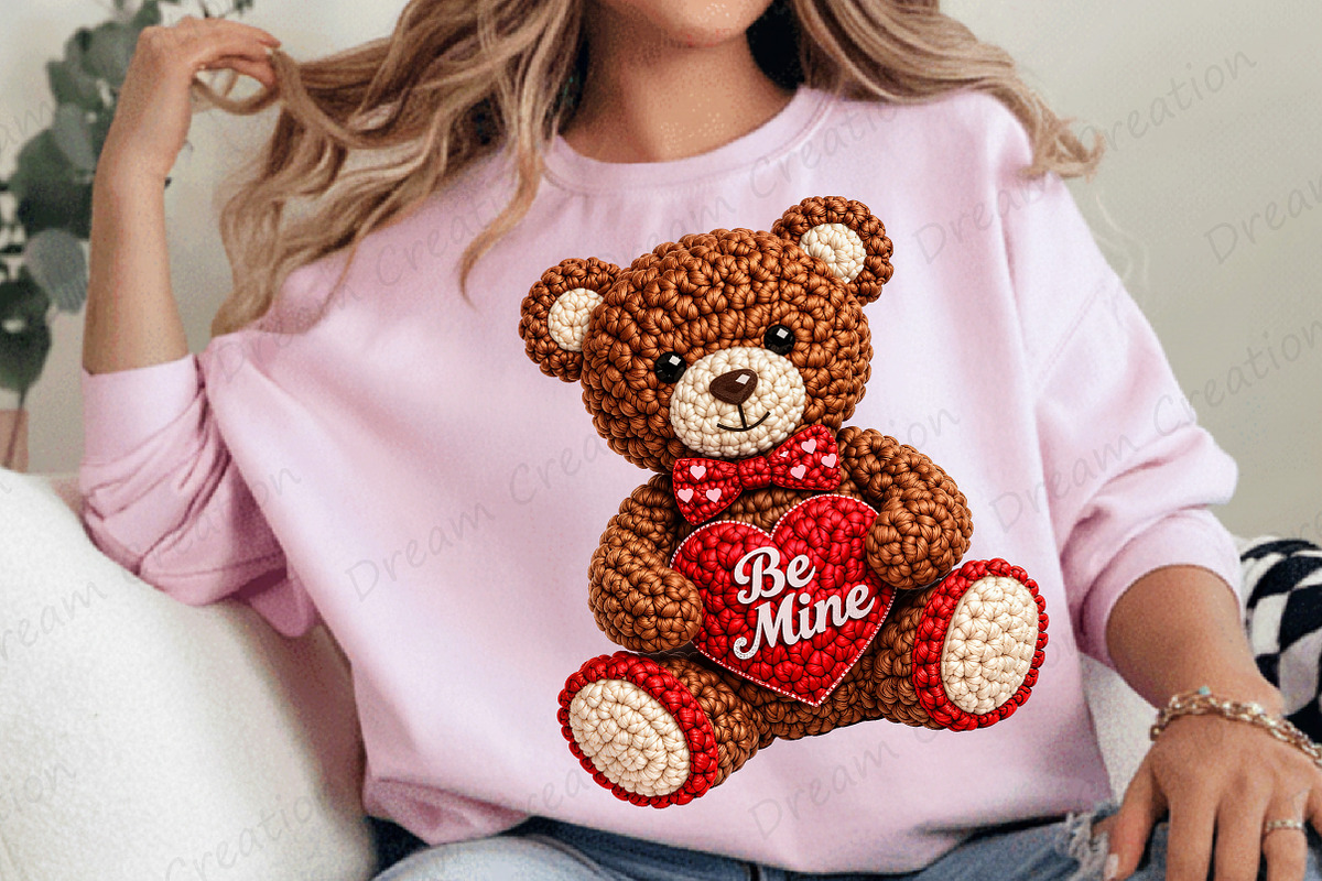 Faux Yarn Valentine Png Teddy Bear, an Illustration by Dream Creation (Photo 4 of 4)