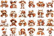 Whimsical Summer Crabs Clipart, an Illustration by designcity5 (Thumbnail 2 of 5)