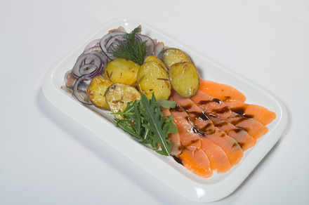 Cold appetizer of salted fish and bo featuring food, fish, and potato, a Food & Drink Photo by oleghz