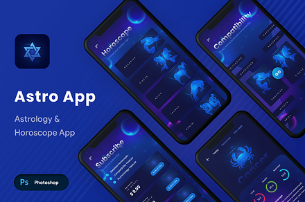 Astrology App & Horoscope App UI Kit, an UI Kit Template by Opus LabWorks