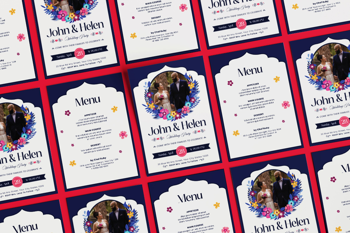 Fancy Wedding Invitation Template, an Invitation Template by iDoodle Studio (Photo 4 of 4)