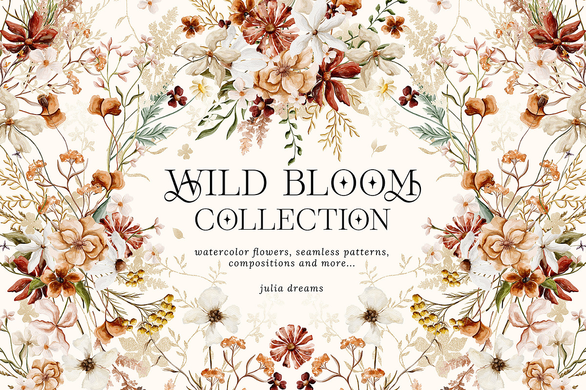 Wild Bloom Watercolor Collection, an Illustration by Julia Dreams (Photo 1 of 10)