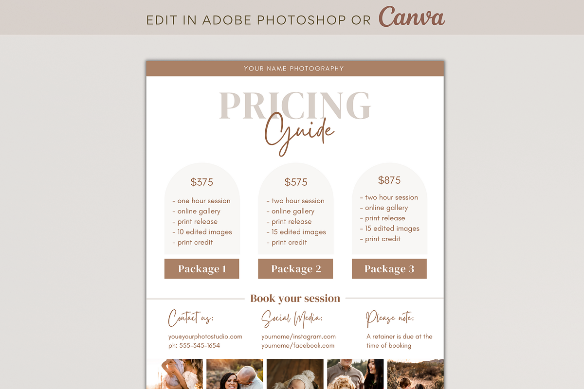 Canva Photography Pricing Guide, a Flyer Template by Sweet Little Muse (Photo 2 of 4)