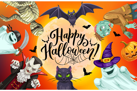Cartoon Halloween scary holiday, a Seasonal Illustration by Vector Tradition