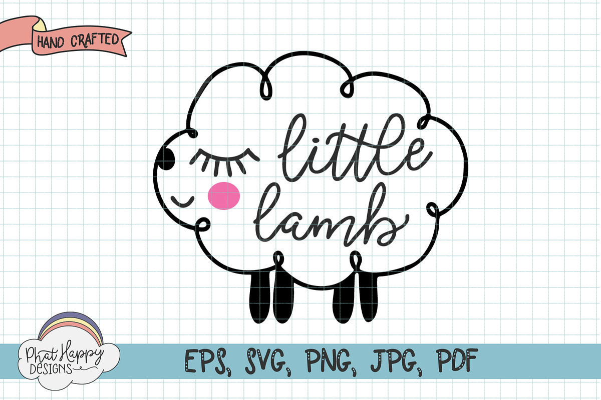 Little Lamb SVG Cut File, an Illustration by Phat Happy Life