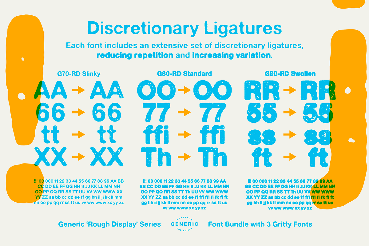 Generic – Rough Display (3 Fonts), a Sans Serif Font by More Etc. Studios (Photo 8 of 12)