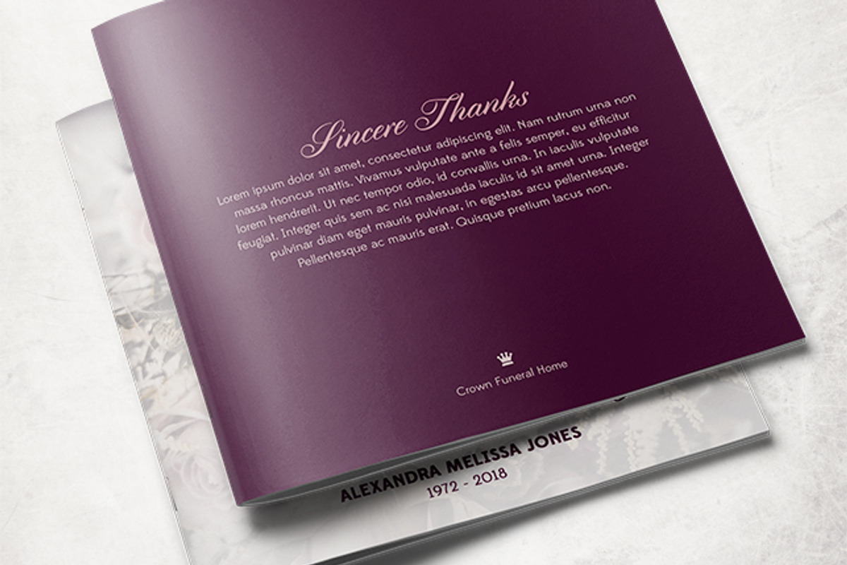 Purple Rose Funeral Program Template, a Brochure Template by loswl (Photo 3 of 3)