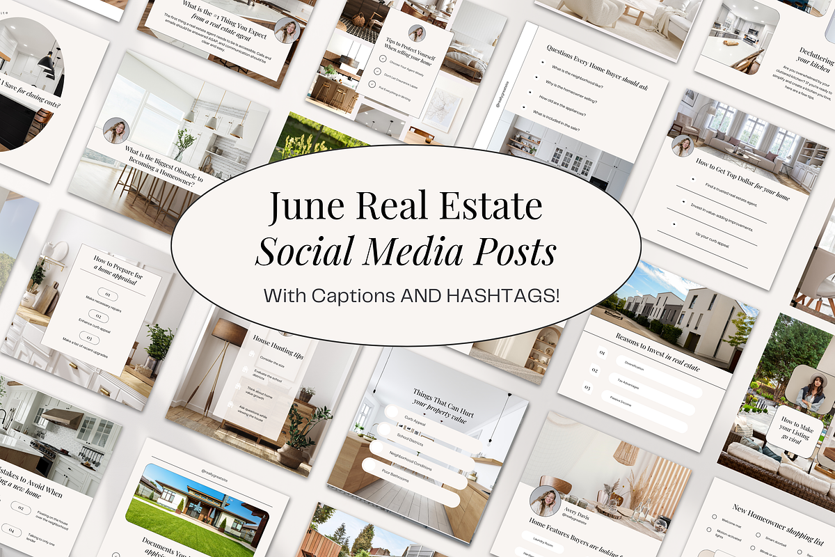 June Real Estate Posts with Captions, a Social Media Template by Marketing Templates Co. (Photo 2 of 10)
