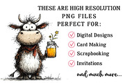 Whimsical Summer Cow Clipart, an Illustration by OK Design (Thumbnail 4 of 6)