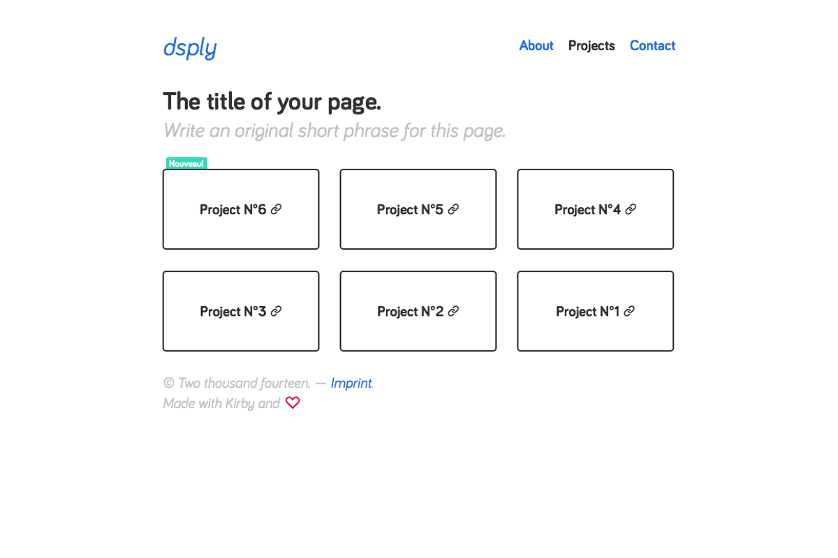 Dsply, for Kirby 2 CMS, a Templates & Theme by Starckio (Photo 3 of 3)