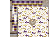 Unicorn Digital Papers & Clipart, a Pattern Graphic by JennyL Designs (Thumbnail 3 of 6)