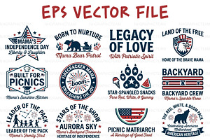 Patriotic Mama 4th July EPS Bundle, an Object Graphic by NH graphic