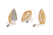 Steam irons for clothes set, an Object Illustration by Good Studio (Thumbnail 3 of 6)