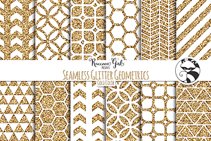 Seamless Glitter Geometrics Gold