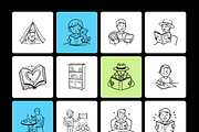 Book Reading Doodle Icons, an Outline Icon by Brickclay (Thumbnail 9 of 9)