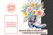 Floral Cowboy Boots Watercolor, a Decorative Illustration by Whimsy & Wishes (Thumbnail 7 of 7)