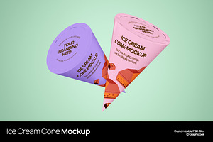 Ice Cream Cone Mockup PSD