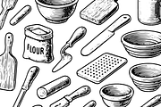 Vintage Baking Tools Illustrations, an Object Graphic by RT Studio (Thumbnail 3 of 3)