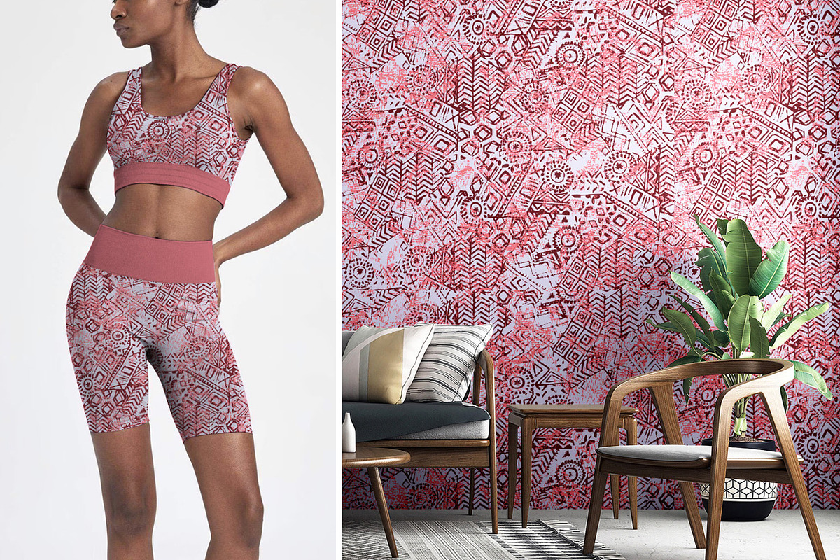 Pink Tribal Geometric Seamless Print, a Pattern Graphic by Gullenda (Photo 6 of 6)