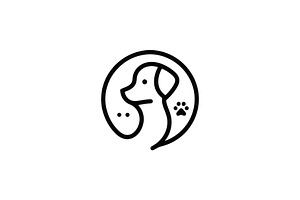 Dog head circle emblem vector logo, a Branding & Logo Template by Vectorium Studio