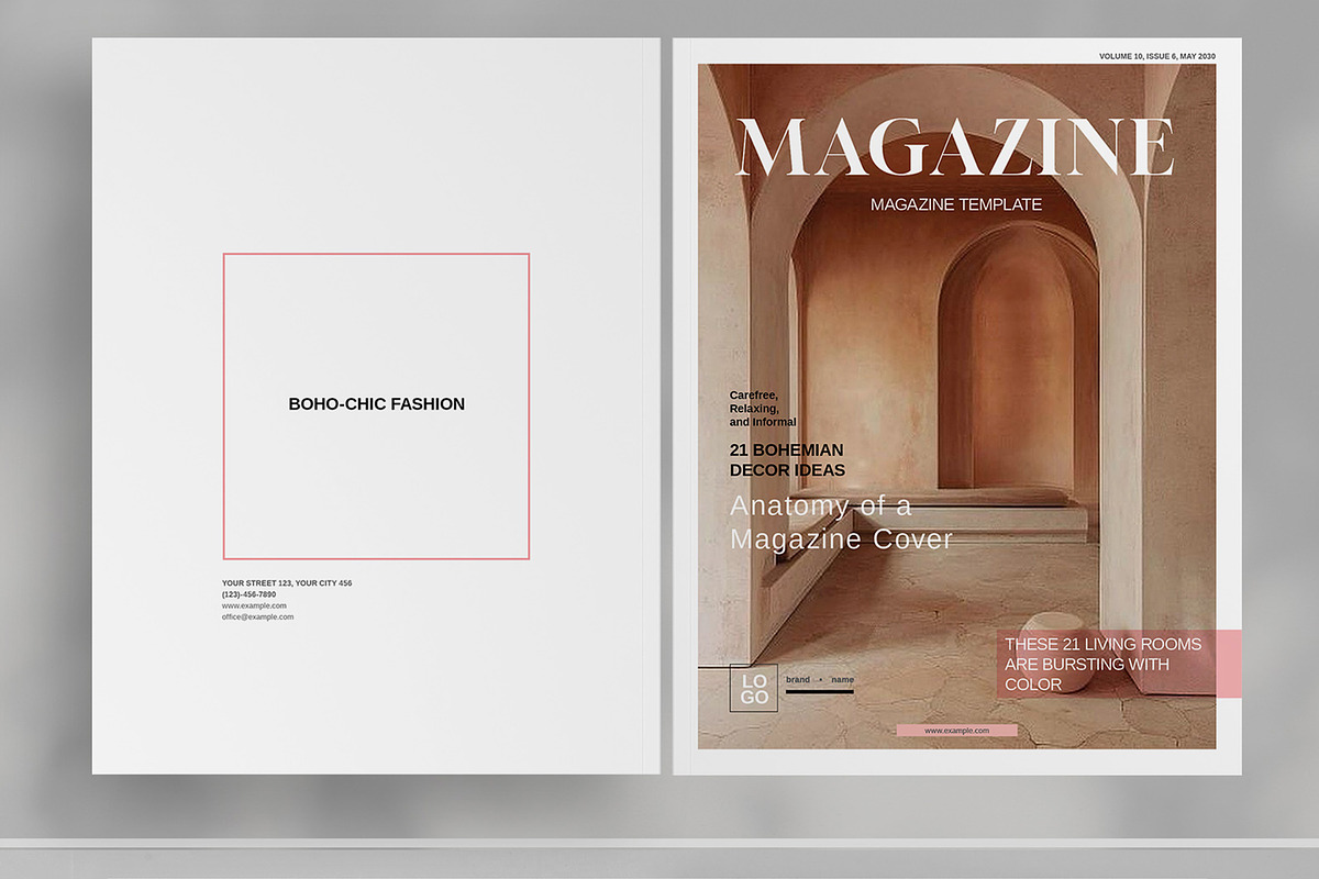 Pastel Boho Magazine Template, a Brochure Template by Boris Cupac (Photo 2 of 7)