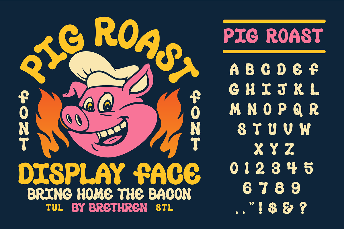 Pig Roast Display Font, a Font by Brethrendesignco (Photo 1 of 4)