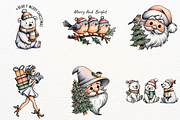 Cute Winter Christmas Clipart Bundle, an Illustration by Markicha Art (Thumbnail 6 of 9)